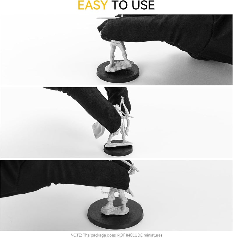 FIGURESLAB Store 100PCS Miniature Bases with 120PCS Adhesive, 25mm 32mm 40mm Mix Black Round Plastic Model Bases for Gaming Miniatures or Wargames Boardgaming Table Games - Image 5